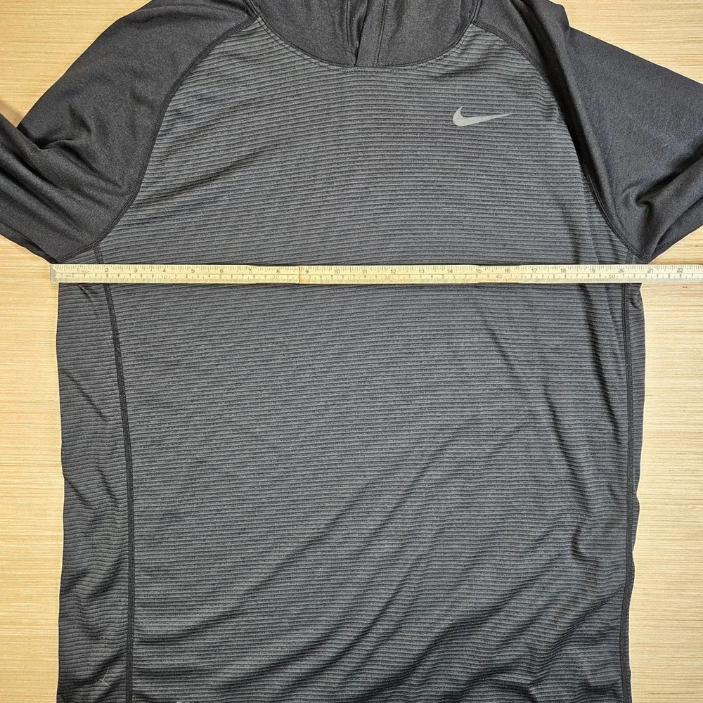 Nike Hoodie Dri-Fit Touch Striped Mens L Black Long Sleeve 620636-011 Activewear